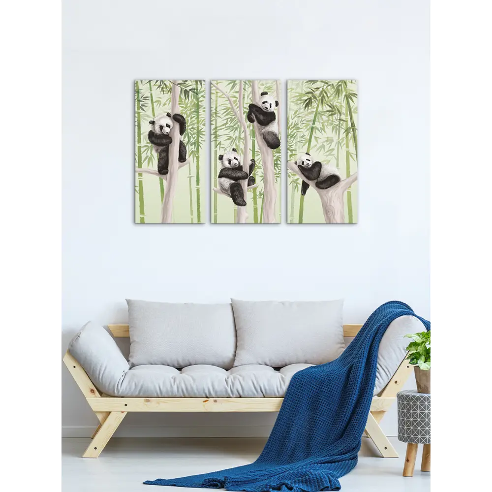Картина на МДФ Панды 30x60 см 3 шт 85336849 STLM-2121475 POSTERMARKET  - Вид №5