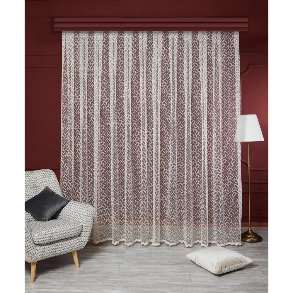 Тюль 1 м/п Бисер сетка 280 см цвет кремовый ELIT HOME STLM-2128981 - Вид №1