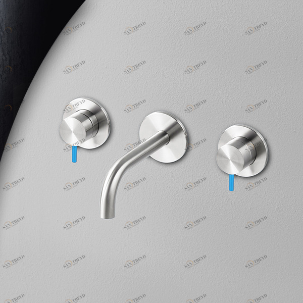 Смеситель для раковины сталь глянцевая с синей ручкой Toki Radomonte TKI28LCIL26