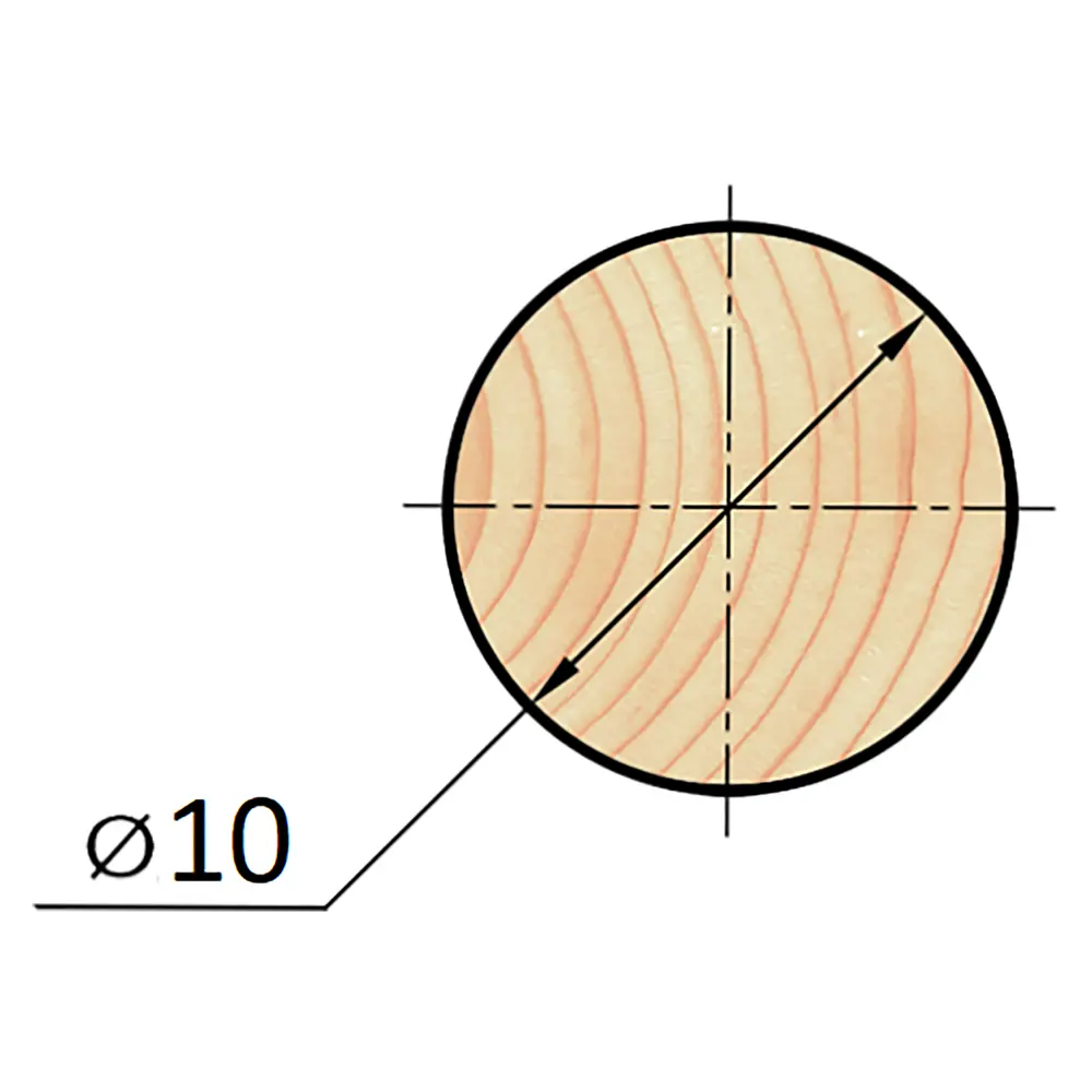 АРЕЛАН | Круглый деревянный нагель для мебели и декора 10×2200 мм 81960925 STLM-0015497 - Вид №2