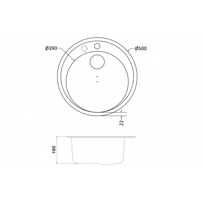 Zorg GR 50 Black Bronze Мойка кухонная круглая Zorg  - Вид №2