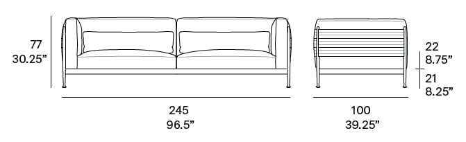 2-местный технический тканевый садовый диван EXPORMIM Obi ARCH-00104411 - Вид №6
