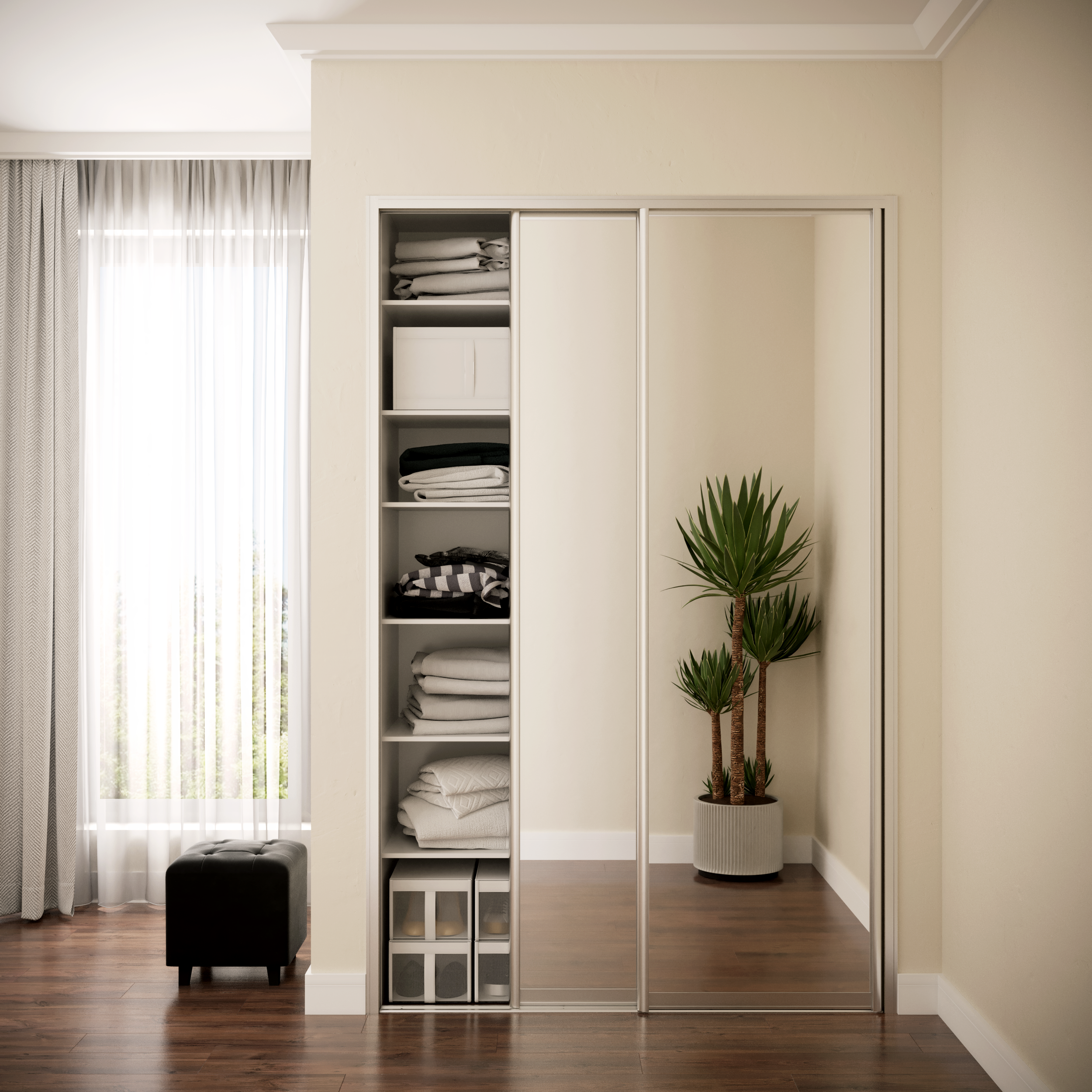 Зеркальная дверь-купе Santreyd Spaceo для гардеробной и шкафа 18333727 STLM-0010379 - Вид №4