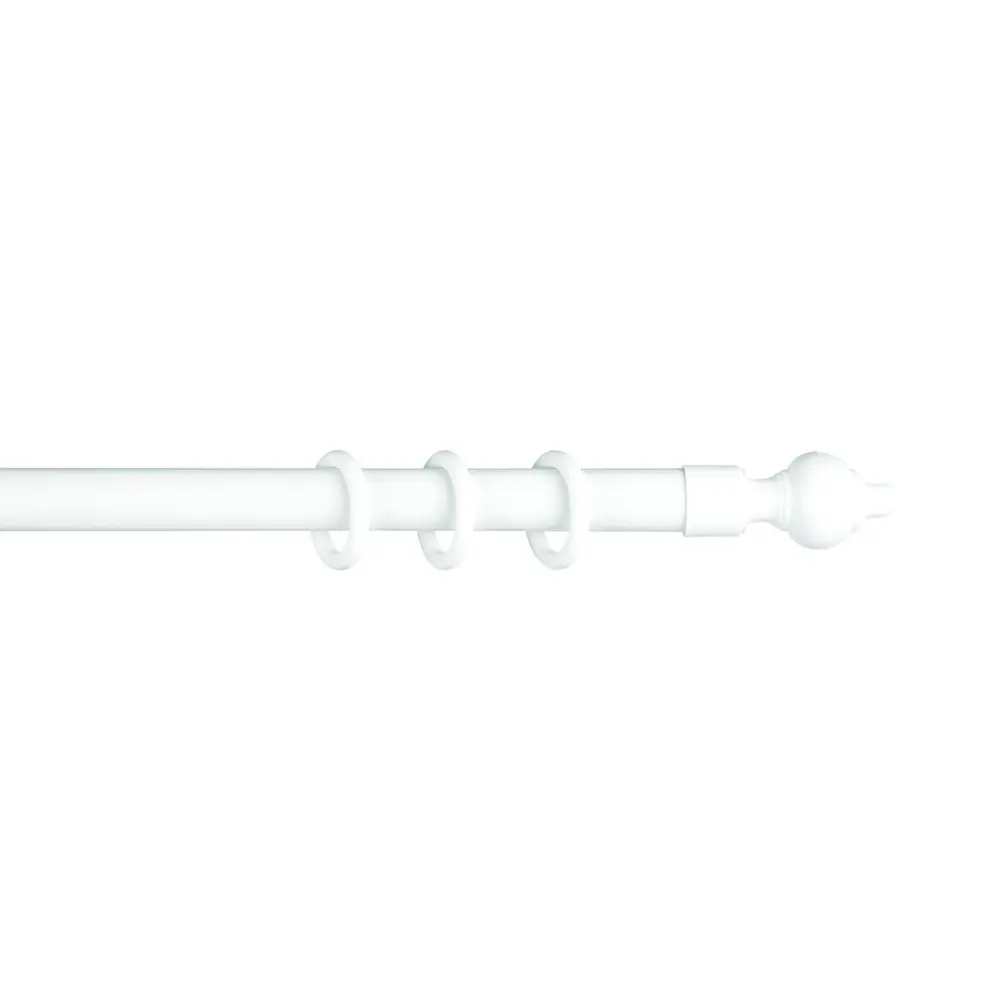 Настенный карниз однорядный Domlegrand Кантри 200 см металл цвет белый STLM-2139332