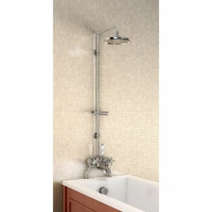 Душевая стойка со смесителем, верхняя лейка 236мм [H185-CL] Claremont Burlington T8-QT, T18, T1, V11-1, V17/ARCV17 CHR, V22/ARCV22 CHR, V23/ARCV23 CHR
