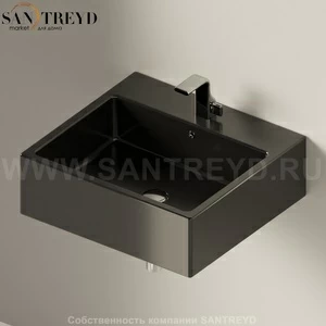 50529017 Подвесная раковина настенная прямоугольная Ceramica Flaminia Acquagrande черная