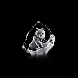 88131 Скульптура из прозрачного хрусталя "Гризли", 55/65 мм. Maleras