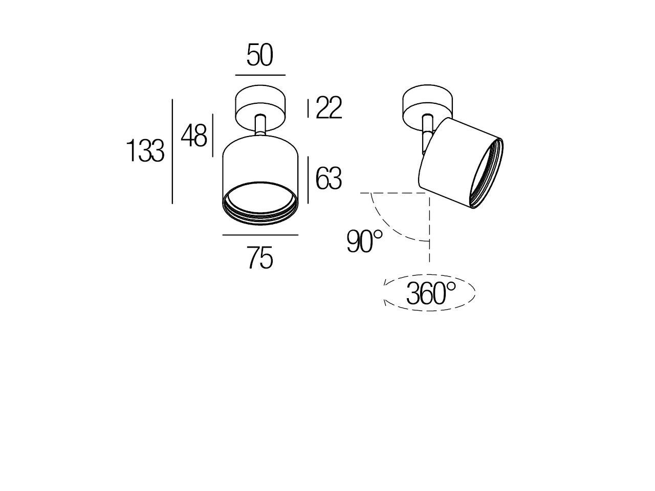 Регулируемый потолочный светодиодный прожектор Flexalighting LAD S DTW ARCH-00002781 - Вид №1