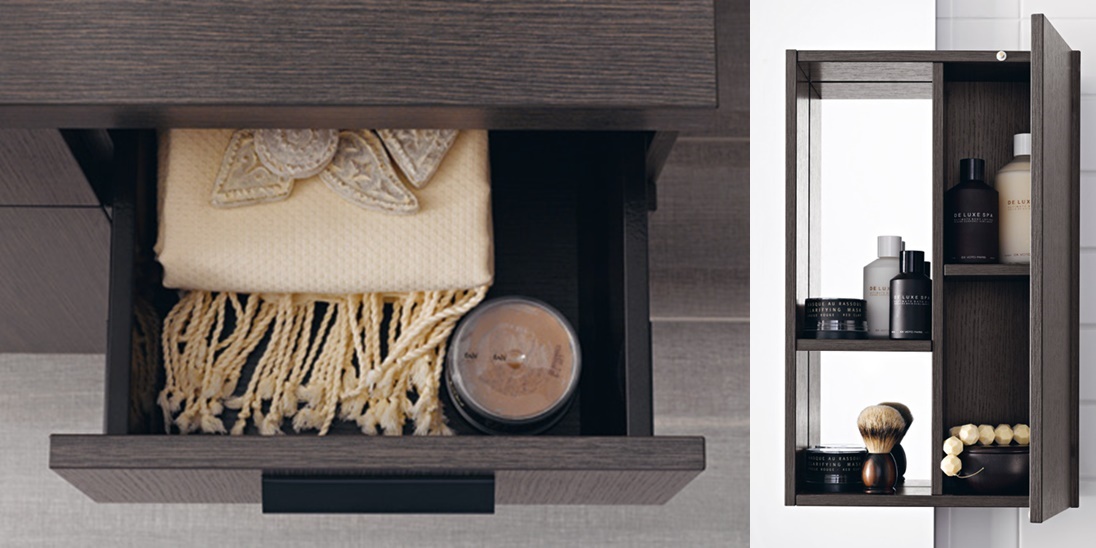 Комбинация ванной комнаты FLY127 в отделке Fly Ceramic / Rovere Grigio MILLDUE FLY - Вид №2