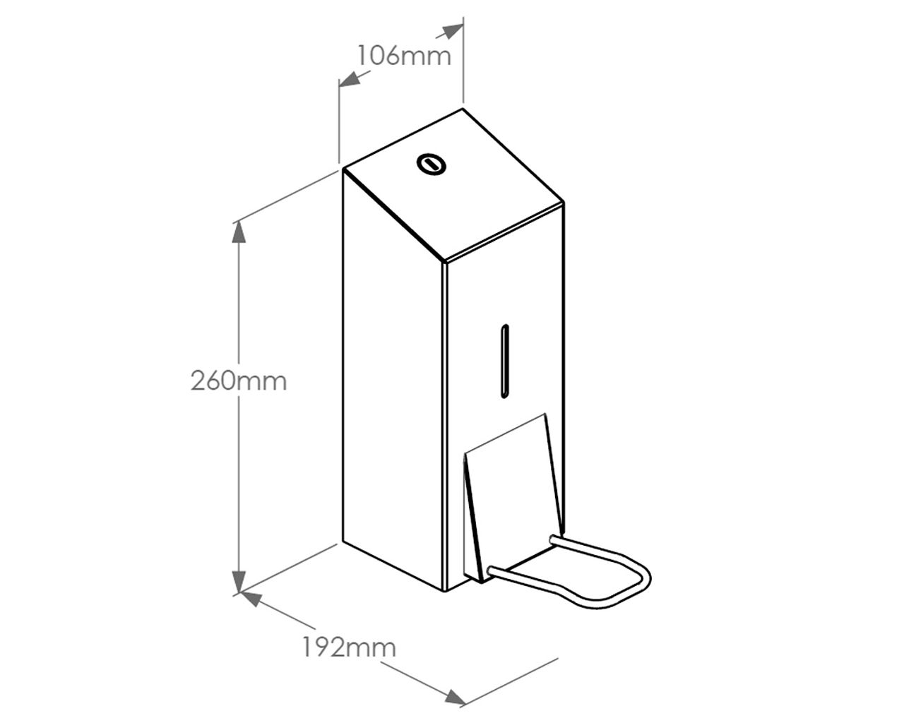 DSM417 Дозатор геля или дезинфицирующего средства для одноразовых картриджей 1000 мл с угловой кнопкой STELLA матовая сталь Merida  - Вид №1