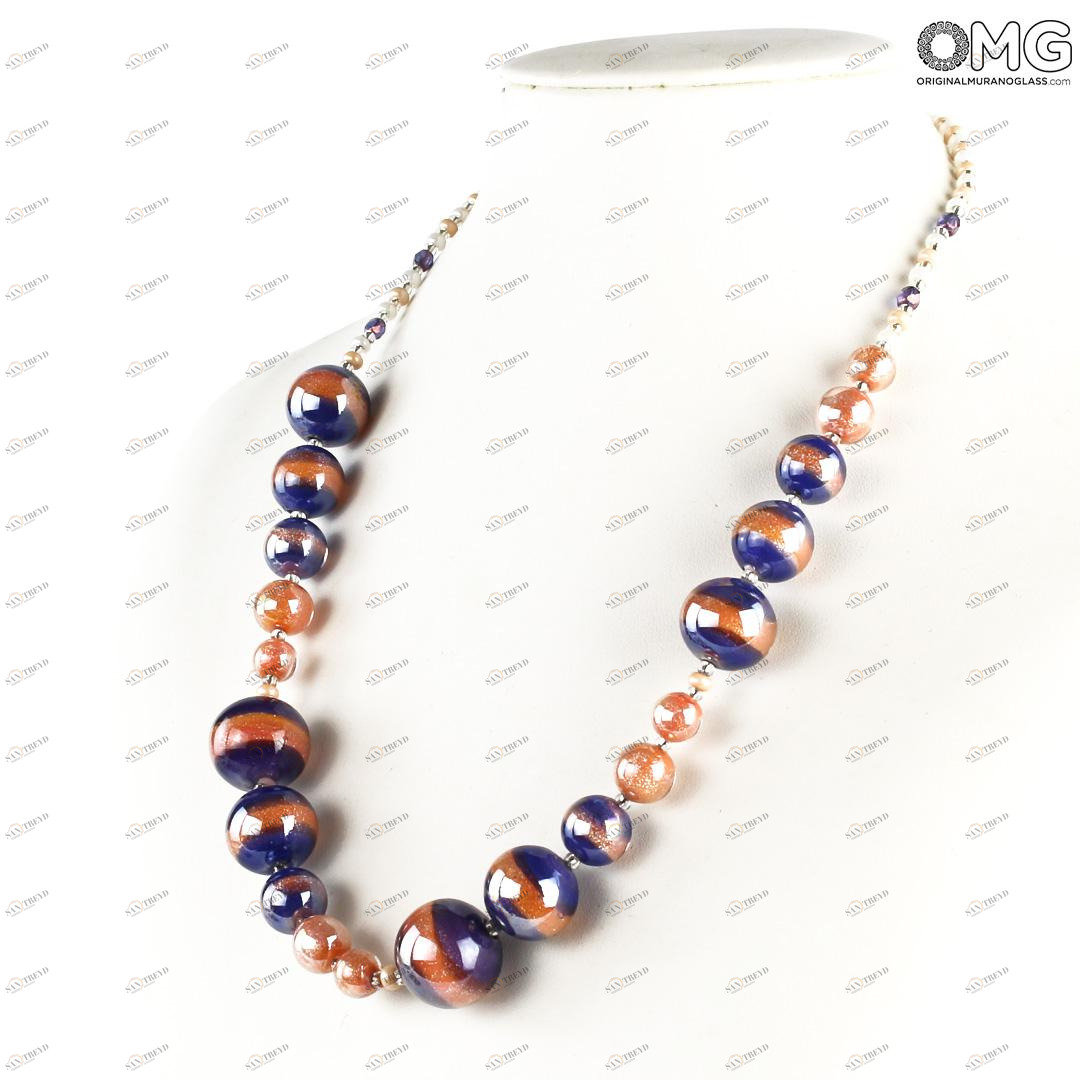4454 ORIGINALMURANOGLASS Колье Уран - Коллекция Antica Murrina - муранское стекло OMG 50 см 