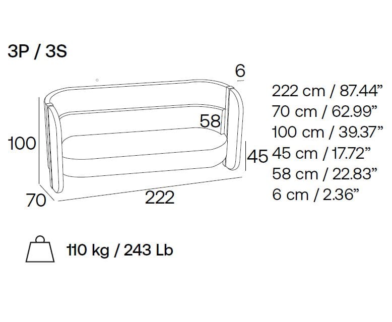 3-местный тканевый диван Adrenalina Bigala ARCH-00145784 - Вид №3