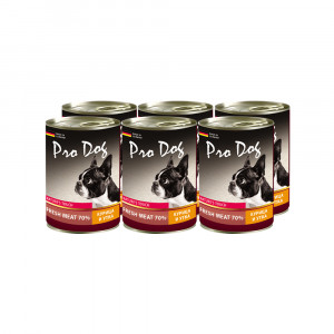 ПР0025894*6 Корм для собак курица, утка конс. 400г (упаковка - 6 шт) PRO DOG