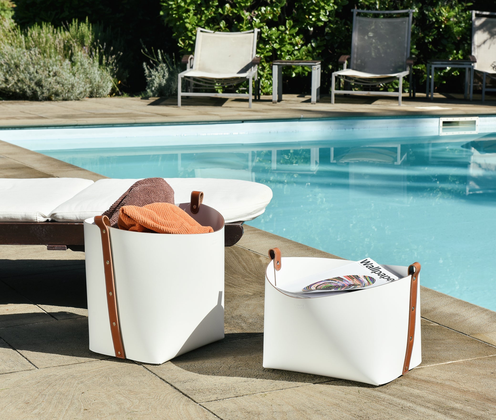 Маленькая корзина Ovo - 40X40XH29 см / регенерированная кожа_крем Pinetti 70.0180.082.027 - Вид №6