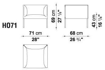 B&B Italia Project Кресло с обивкой из ткани с подлокотниками Hollow sun-id-1363454 - Вид №4