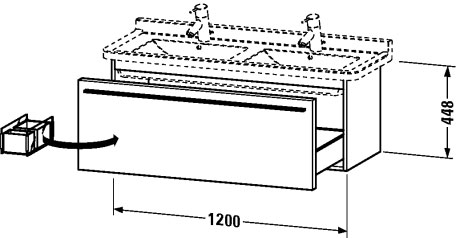 XL605900707 X-Large Тумбочка подвесная Бетонно-серый матовый декор Duravit - Вид №1