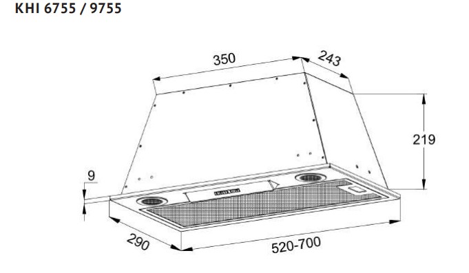 9234540 Вытяжка полновстраиваемая Korting KHI 6755 W белый STDN-0023860 - Вид №1