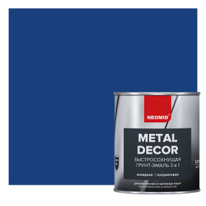 90563819 Грунт-эмаль 3в1 по ржавчине METAL DECOR быстросохнущая полуматовая 0.9 л синий STLM-0284694 NEOMID