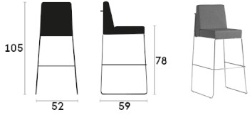 Capdell Стул металлический высокий обитый Kalida sun-id-1353945 - Вид №2