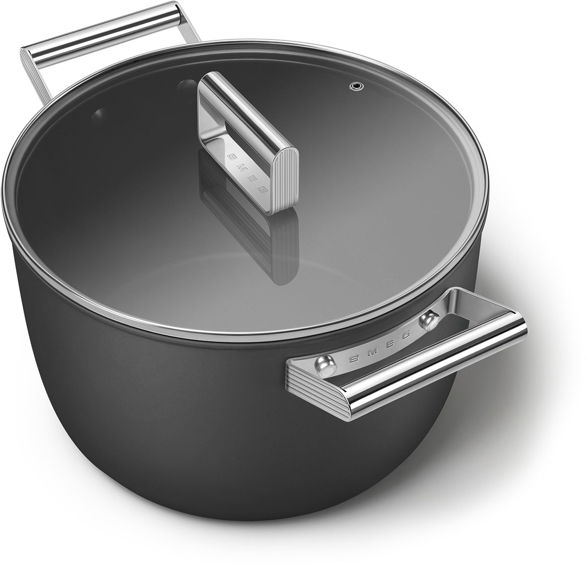 CKFC2611BLM Посуда / кастрюля с двумя ручками и крышкой 26 см, черная SMEG  - Вид №7