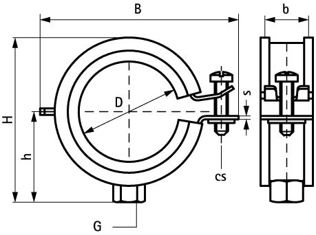 3373023 BISMAT® Flash Хомуты с вкладышем epdm (M8, M8/10) для всех видов труб walraven  - Вид №1