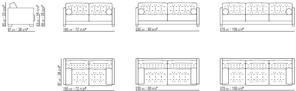 Flexform 3-х местный тканевый диван со съемным чехлом sun-id-1410152 - Вид №1