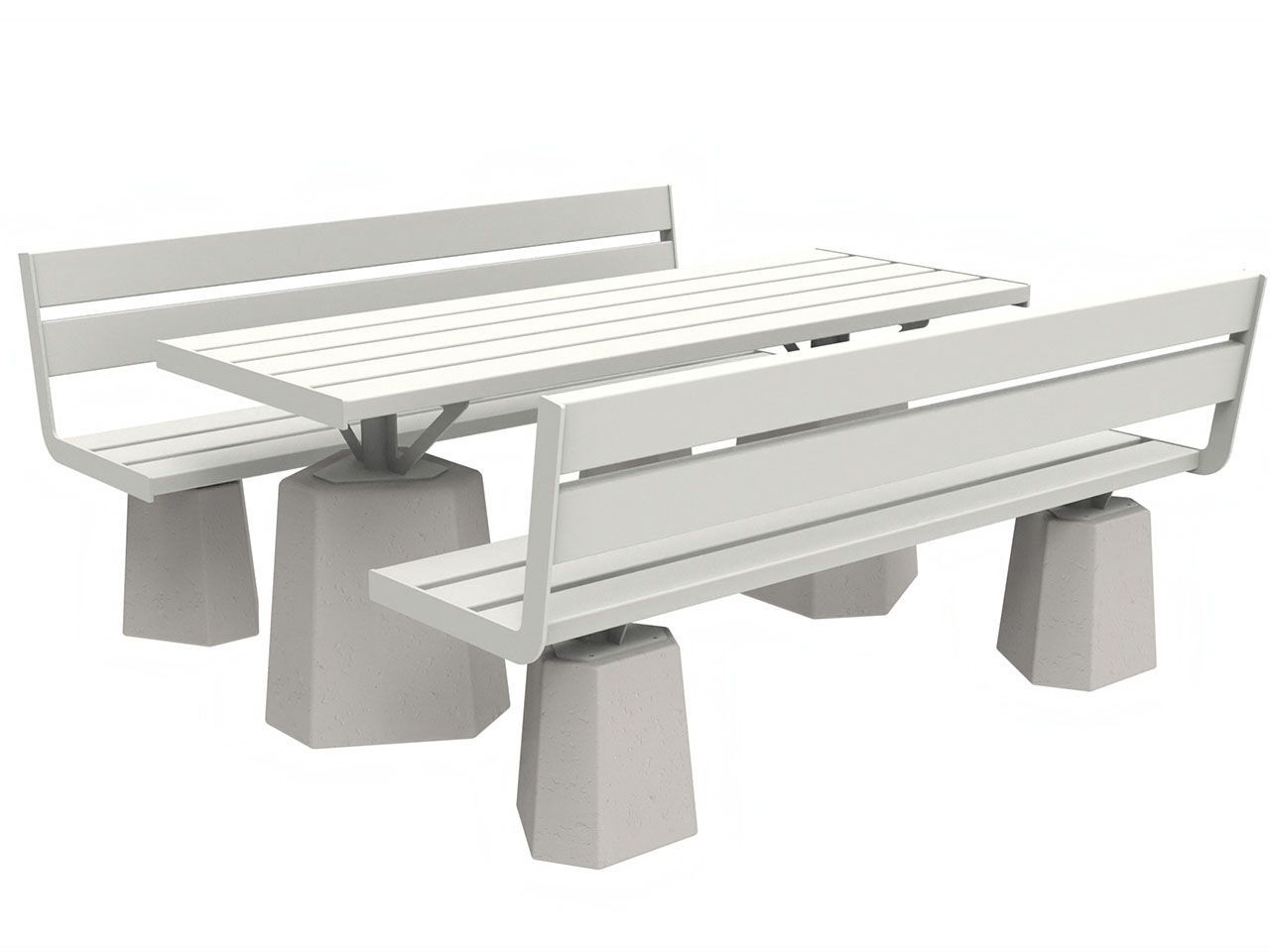 Стол для пикника из металла и бетона со встроенными скамейками Lazzari Stone ARCH-00036666 - Вид №10
