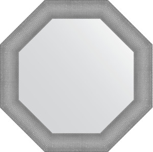 BY 7405 Зеркало в багетной раме - серебряная кольчуга 88 mm EVOFORM Octagon