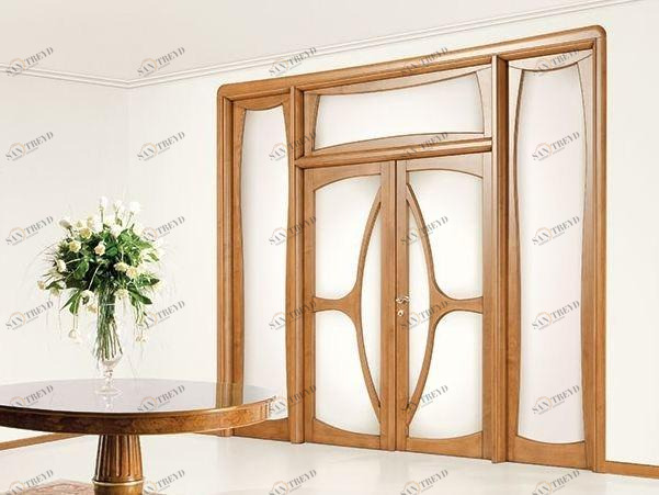 LEGNOFORM Дверь из массива дерева и стекла с фрамугой и светлыми стенками Liberty sun-id-1452905