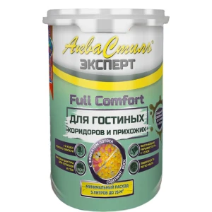 91592685 Краска для стен и потолков АкваСтиль Эксперт Full Comfort гостиные-коридоры матовая белая база А 1 л STLM-1344792