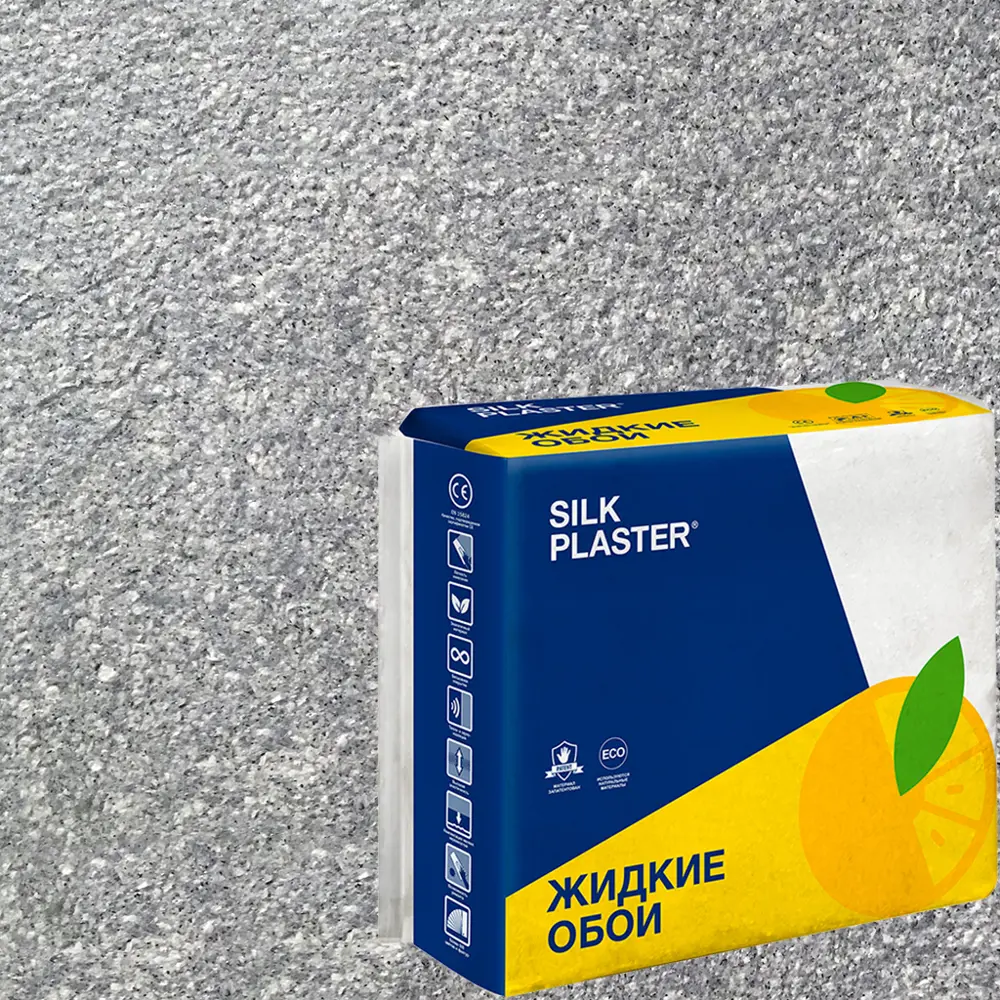 SILK PLASTER Absolute - жидкие обои серые с мерцающим эффектом 82736047