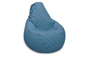 17743672 Кресло-мешок Груша в экокоже Galaxy Blue S+декоративная отделка К-222 Relax line