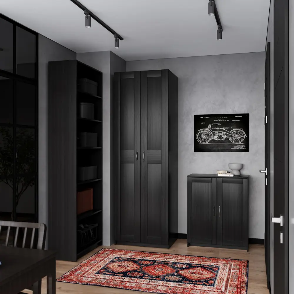 91341925 Шкаф для одежды однодверный Шведский стандарт Макс 50x233x61 см ДСП цвет венге STLM-1100818