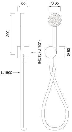 Ceadesign Настенная лейка душа из нержавеющей стали с опорой Opus Ops 60y - Вид №1