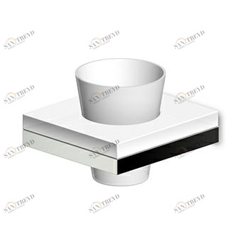 ZAD713 Настенный подстаканник со стаканом из матового стекла. Zucchetti Nude 