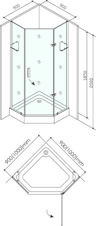 W0701 Душевой уголок SSWW  - Вид №3
