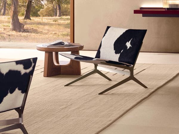 Кресло из коровьей кожи с подставкой для ног Poliform KAY LOUNGE ARCH-00035264