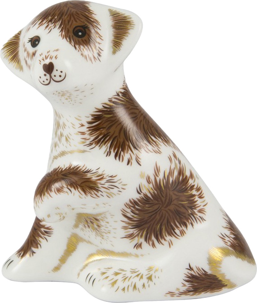 10612305 Royal Crown Derby Пресс-папье Royal Crown Derby "Щенок с коричневыми пятнышками" 8см Фарфор костяной 