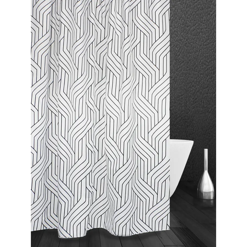 BATH PLUS Штора для ванной Charme с геометрическим узором 180×180 см 82360089 Track STLM-0025378 - Вид №7