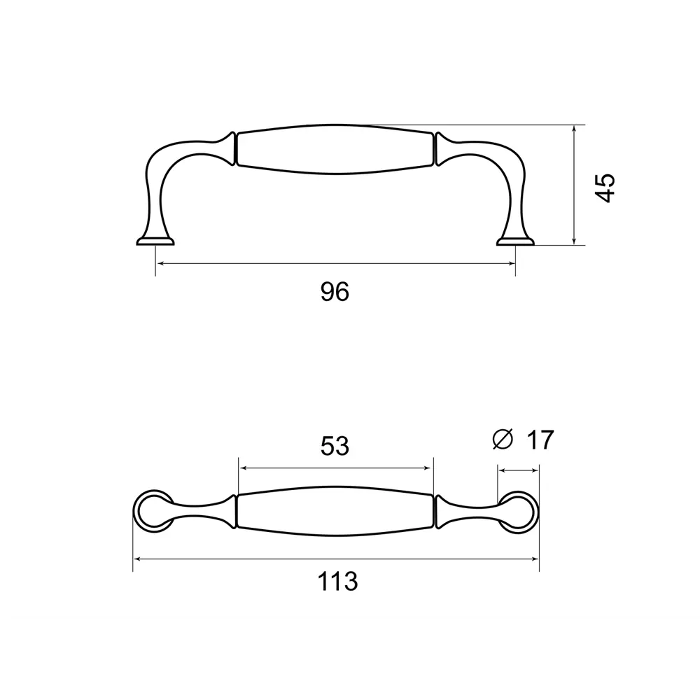 Мебельная ручка-скоба Casalingo ЦАМ 96 мм матовый черный 86899268 STLM-2131458 PALLADIUM  - Вид №2