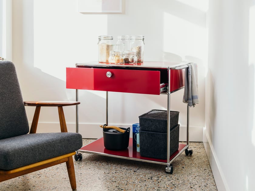 Металлическая тележка для еды с ящиками USM USM Haller System ARCH-00071265