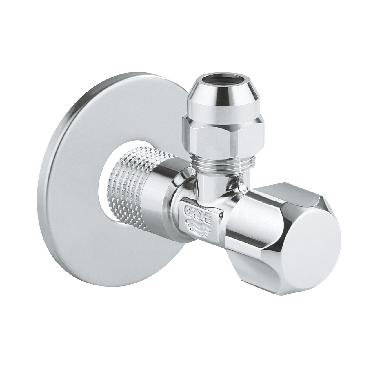 Вентиль угловой 1/2″ - 3/8″ GROHE для подключения смесителей, хром (2201800M) Spare Parts - Вид №1