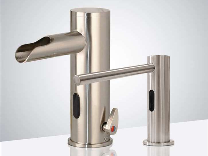 Диспенсер для мыла / кран для общественных туалетов из никеля Fontana Showers голубой ARCH-00041418 - Вид №2