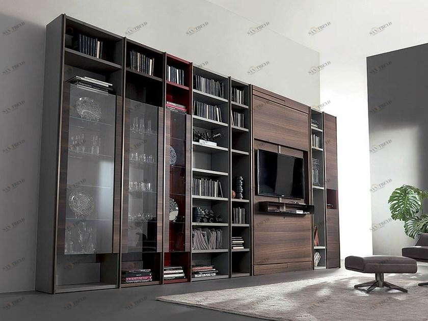 Fimar Книжный шкаф настенный отдельно стоящий с подставкой под телевизор Edis system sun-id-1443964