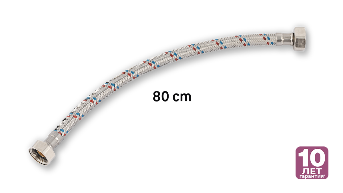 Гибкая подводка Equation для воды 1/2" 80 см - универсальное подключение сантехники 82661689 STLM-0033149 - Вид №1