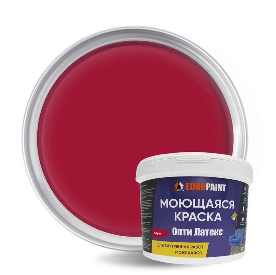 90295563 Краска Опти Латекс цвет бёрн 1 л STLM-0172834 EUROPAINT