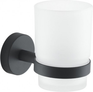 2310(14) Gedy G-Eros, настенный стеклянный стакан, цвет черный матовый