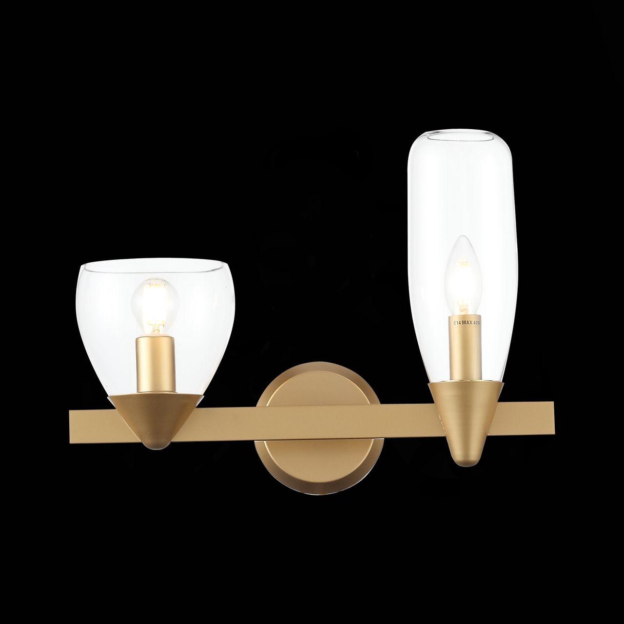 Бра со стеклянными плафонами на 2 лампы золотое Teneresa SL1119.201.02 ST LUCE TENERESA 00-3931796 Золото;прозрачный  - Вид №3