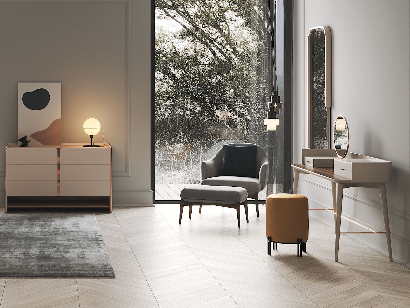 Круглый кожаный пуф PRADDY Natur ARCH-00011253 - Вид №1