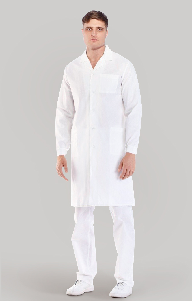 61715 Халат мужской белый  Медицинская одежда  размер 40-42/146-152 Спецодежда  - Вид №9